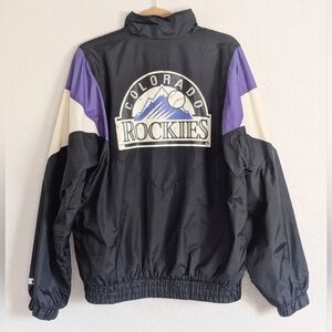 Vintage 90s Colorado Rockies Zip Up Sporty Nylon Windbreaker Jacket
